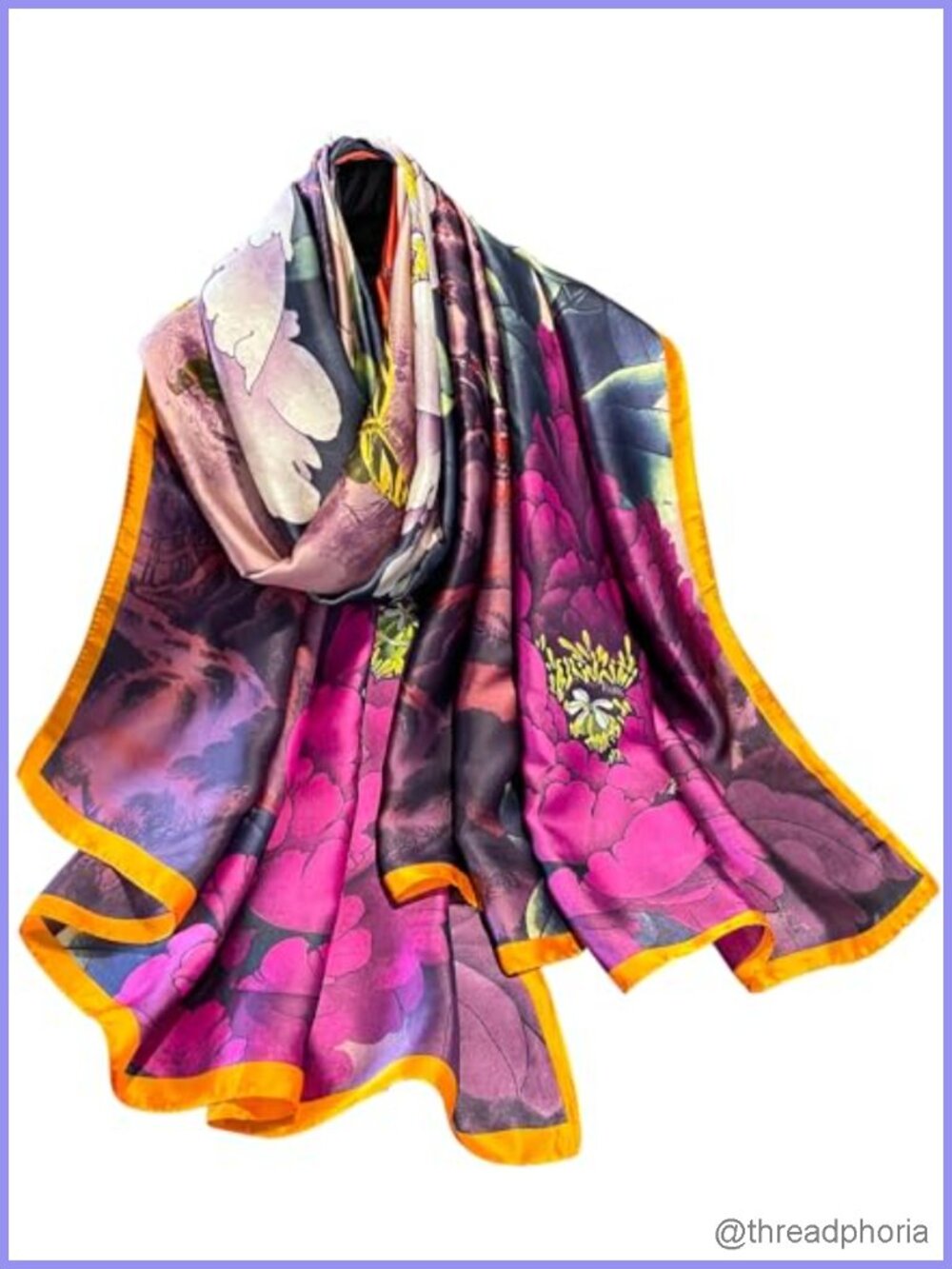 100% Mulberry Silk Scarf Long Satin Lightweight Wrap